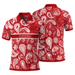 Wisconsin Badgers Polo Shirt Custom Paisley Band Red Best Selling