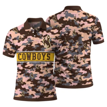 Wyoming Cowboys Polo Shirt Custom Camo Band Brown Fashion Forward