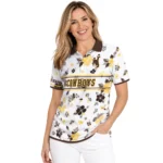 Wyoming Cowboys Polo Shirt Custom Floral Pinstripe Brown White Best Selling
