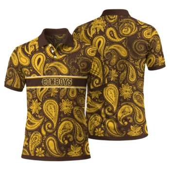 Wyoming Cowboys Polo Shirt Custom Paisley Band Brown Fashion Forward