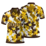 Wyoming Cowboys Polo Shirt Custom Pixel Camo Brown Best Selling