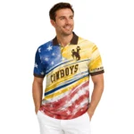 Wyoming Cowboys Polo Shirt Custom Star Stripes Red Blue Best Selling
