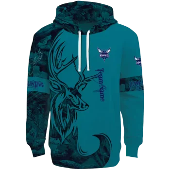 Charlotte Hornets Hoodie - Custom Teal Deer Silhouette