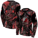 custom-portland-trail-blazers-hunting-theme-red-black-hoodie-best-selling