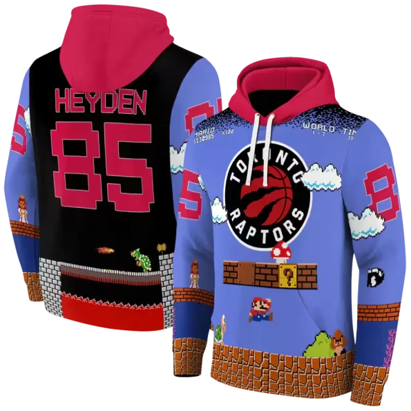 Mario Toronto Raptors Toronto Raptors Custom Mario Blue & Black Hoodie – Stylish NBA Gear