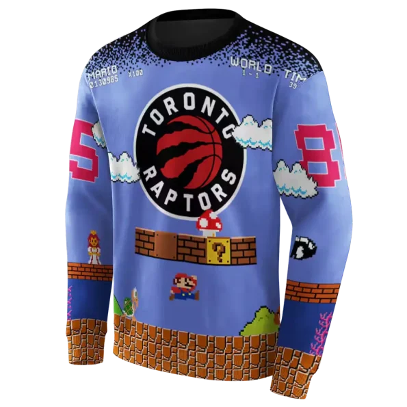 Mario Toronto Raptors Toronto Raptors Custom Mario Blue & Black Hoodie – Stylish NBA Gear
