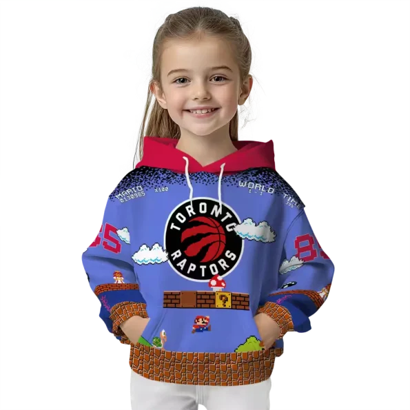 Mario Toronto Raptors Toronto Raptors Custom Mario Blue & Black Hoodie – Stylish NBA Gear