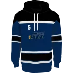 Utah Jazz Hoodie - Navy Striped - Custom NBA Team Sweatshirt