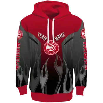 Atlanta Hawks Hoodie - Red with Custom Flame Design – Men's/Women's