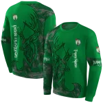 customized-boston-celtics-deer-silhouette-green-hoodie-best-selling