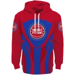 Detroit Pistons Hoodie - Red & Black with Concentric Line Design