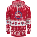 Detroit Pistons Hoodie - Red with Reindeer Design – Holiday Edition