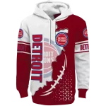 Detroit Pistons Hoodie - Red White with Triangular Pattern