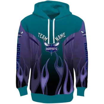 Charlotte Hornets Hoodie - Custom Teal Flame – Personalized Gear