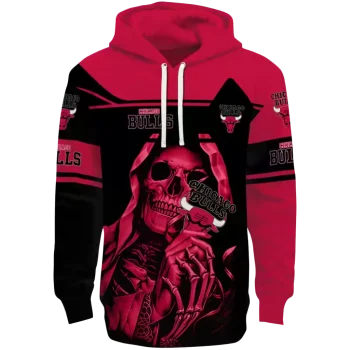 Chicago Bulls Hoodie - Custom Grim Reaper – Red & Black Design