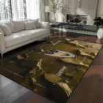Anaheim Ducks Rug - Cracked Surface Design Gold