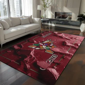 Arizona Coyotes Rug - Cracked Surface Design Red
