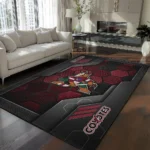 Arizona Coyotes Rug - Hexagonal Grid Pattern Red