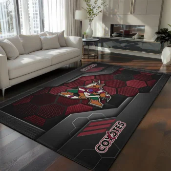 Arizona Coyotes Rug - Hexagonal Grid Pattern Red