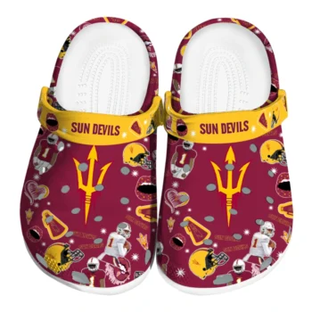 Arizona State Sun Devils Clogs - Football Icons Maroon