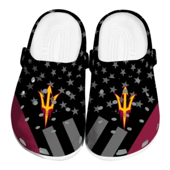 Arizona State Sun Devils Clogs - Stellar Stripes Theme Maroon Black