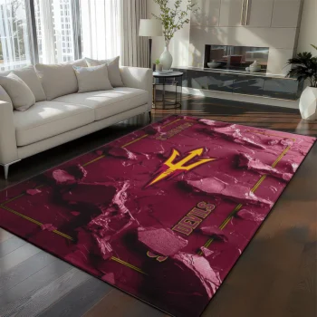 Arizona State Sun Devils Rug - Cracked Surface Design Maroon