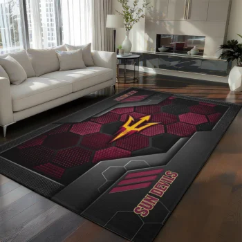 Arizona State Sun Devils Rug - Hexagonal Grid Pattern Maroon