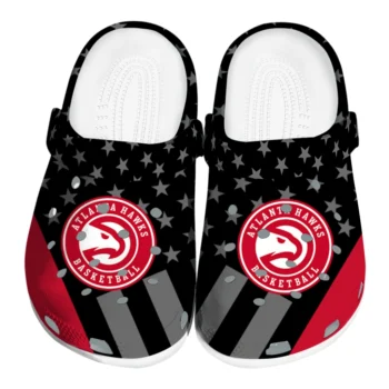 Atlanta Hawks Clogs - Stellar Stripes Theme Red Black
