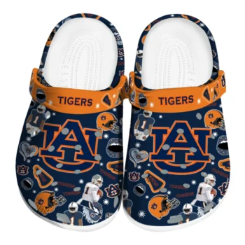 Auburn Tigers Clogs - Football Icons Navy Blue