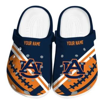 Auburn Tigers Clogs - Personalized Football Motif Navy Blue
