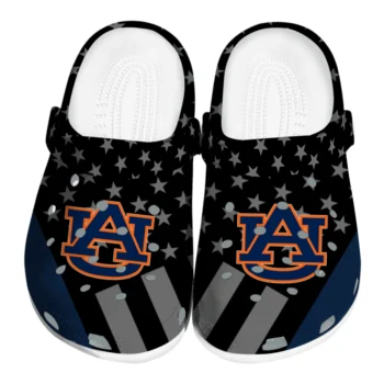 Auburn Tigers Clogs - Stellar Stripes Theme Navy Blue Black