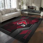 Ball State Cardinals Rug - Hexagonal Grid Pattern Red