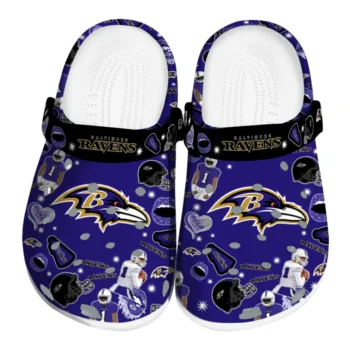 Baltimore Ravens Clogs - Football Icons Purple