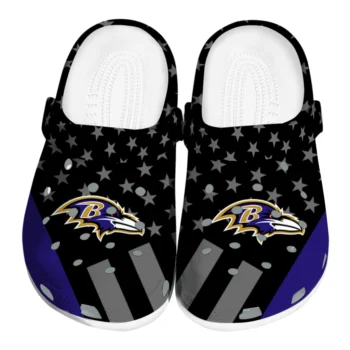 Baltimore Ravens Clogs - Stellar Stripes Theme Purple Black