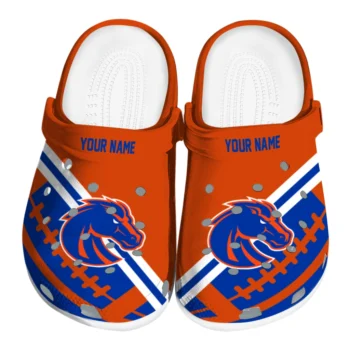 Boise State Broncos Clogs - Personalized Football Motif Orange