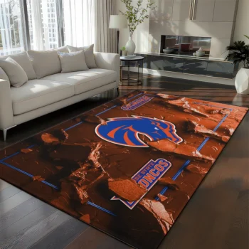 Boise State Broncos Rug - Cracked Surface Design Orange