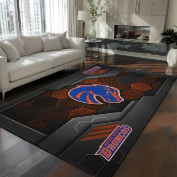 Boise State Broncos Rug - Hexagonal Grid Pattern Orange