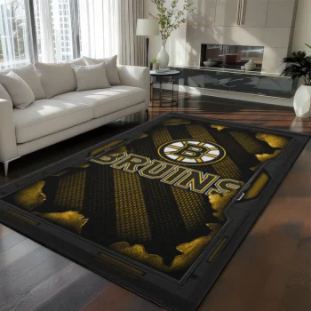 Boston Bruins Rug - Torn Mesh Gold