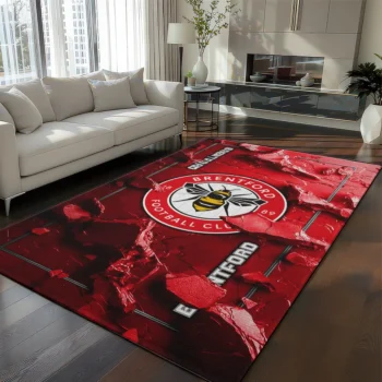 Brentford Rug - Cracked Surface Design Red