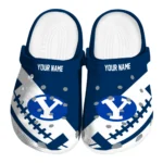 BYU Cougars Clogs - Custom Football Motif Blue