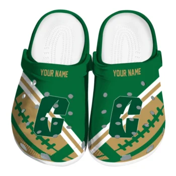 Charlotte 49ers Clogs - Personalized Football Motif Green