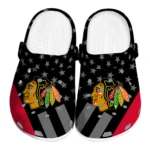 Chicago Blackhawks Clogs - Stellar Stripes Theme Red Black