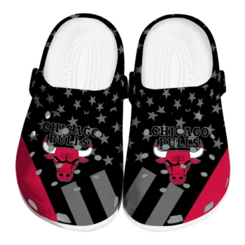Chicago Bulls Clogs - Stellar Stripes Theme Red Black