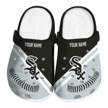 Chicago White Sox Clogs - Custom Baseball Motif Black