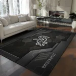 Chicago White Sox Rug - Hexagonal Grid Pattern Black