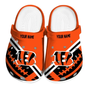 Cincinnati Bengals Clogs - Personalized Football Motif Orange