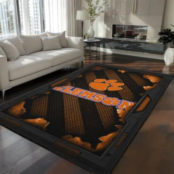 Clemson Tigers Rug - Torn Mesh Orange