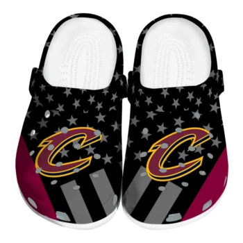 Cleveland Cavaliers Clogs - Stellar Stripes Theme Wine Black