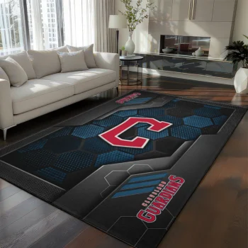 Cleveland Guardians Rug - Hexagonal Grid Pattern Navy Blue