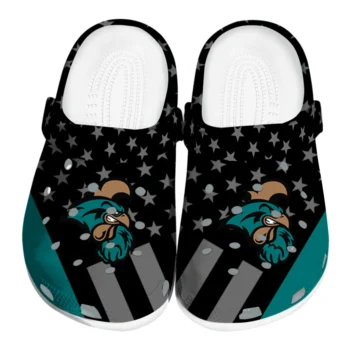 Coastal Carolina Chanticleers Clogs - Stellar Stripes Theme Green Black